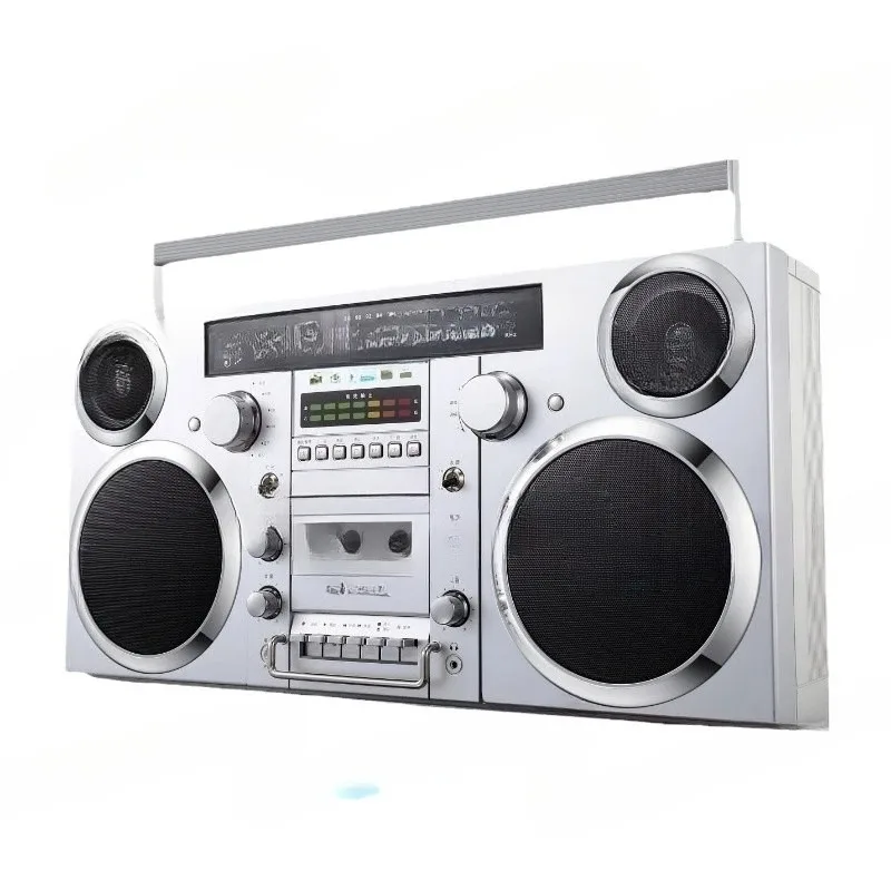 New Retro Rock Large Cassette Player Radio Wireless Bluetooth Speaker Karaoke Machine High Fidelity Sound System
