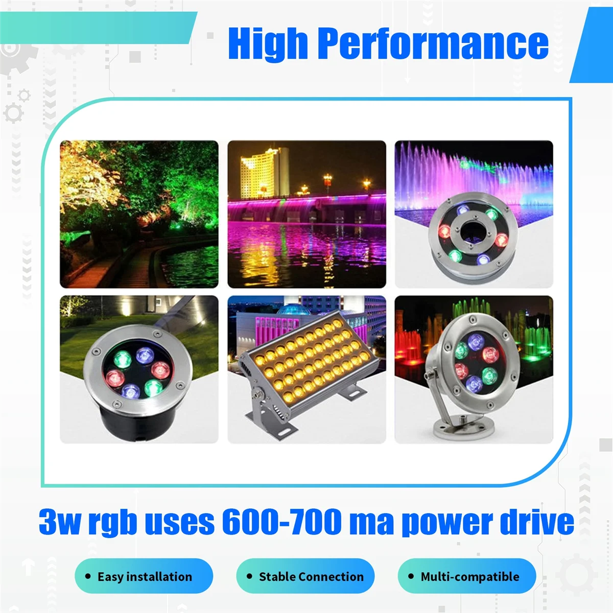 A40T 10 قطعة 3X3 واط عالية الطاقة RGB أحمر أخضر أزرق مصباح ليد مصباح توفير الطاقة حبيبات مصباح مستديرة متفاوتة الأحجام لمبات 6PIN 45MIL 3 واط رقاقة عالية الطاقة