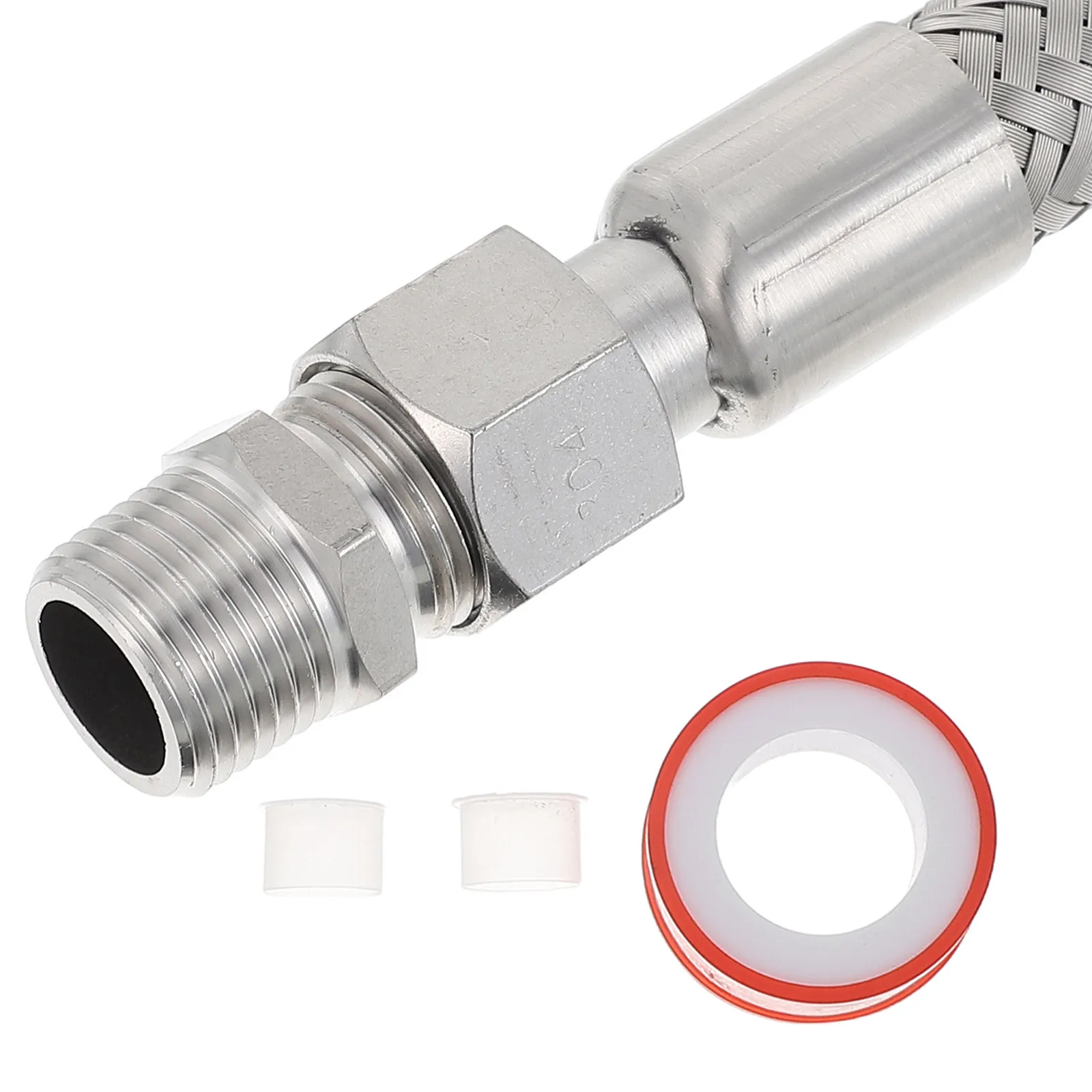 1Set Industrial Grade Air Compressor Hose Flexible Stainless Steel Braided Jumper Hose High Pressure 450Psi Heat Resistant 750F