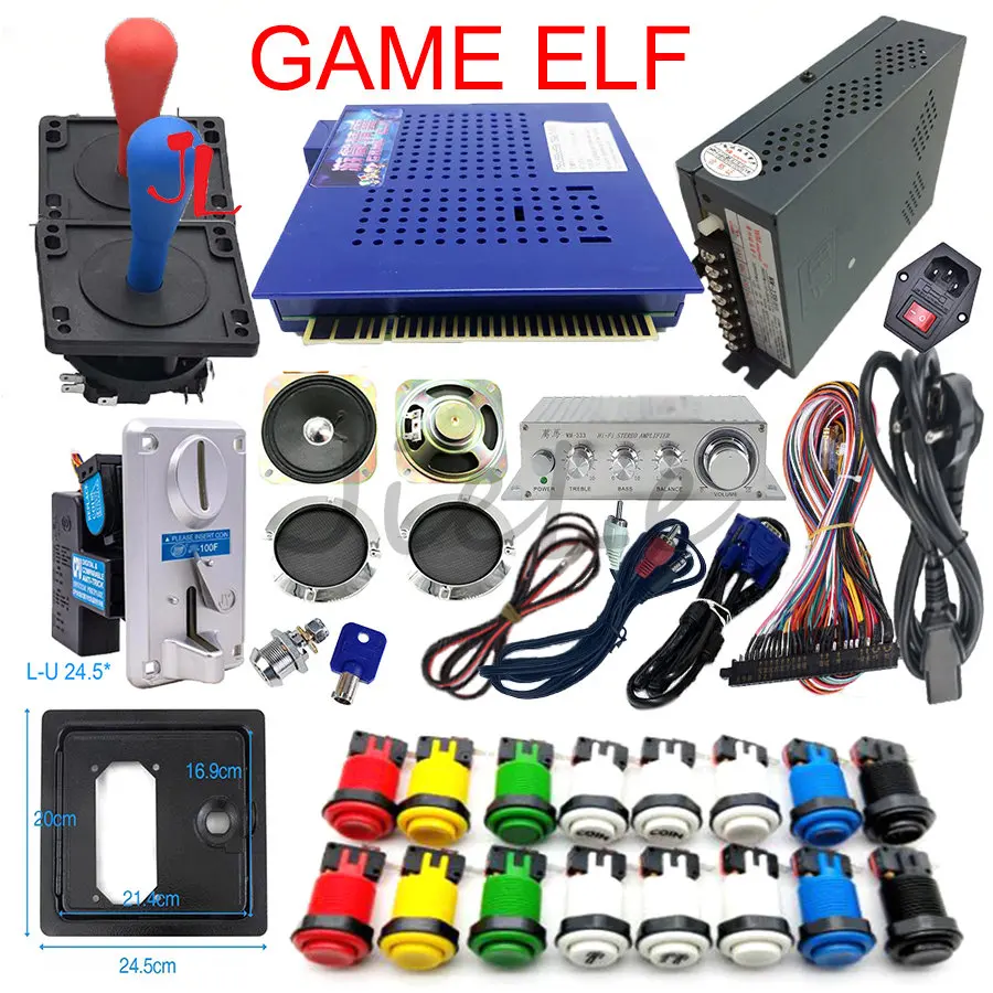 DIY Kit for Arcade Console, Classical Game, 750 in 1, 8 Way Joystick, HAPP Button, Cabinet, Cocktail, Bartop,VGA, Horizontal