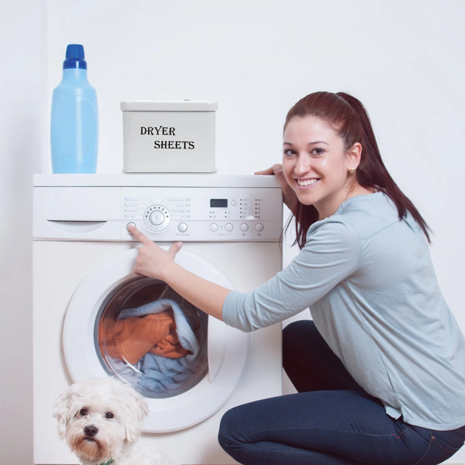 

Dryer Sheet Dispenser Metal Storage Container Laundry Room Decor Sturdy Long-Lasting Keeps Space Neat Dryer Sheet Holder