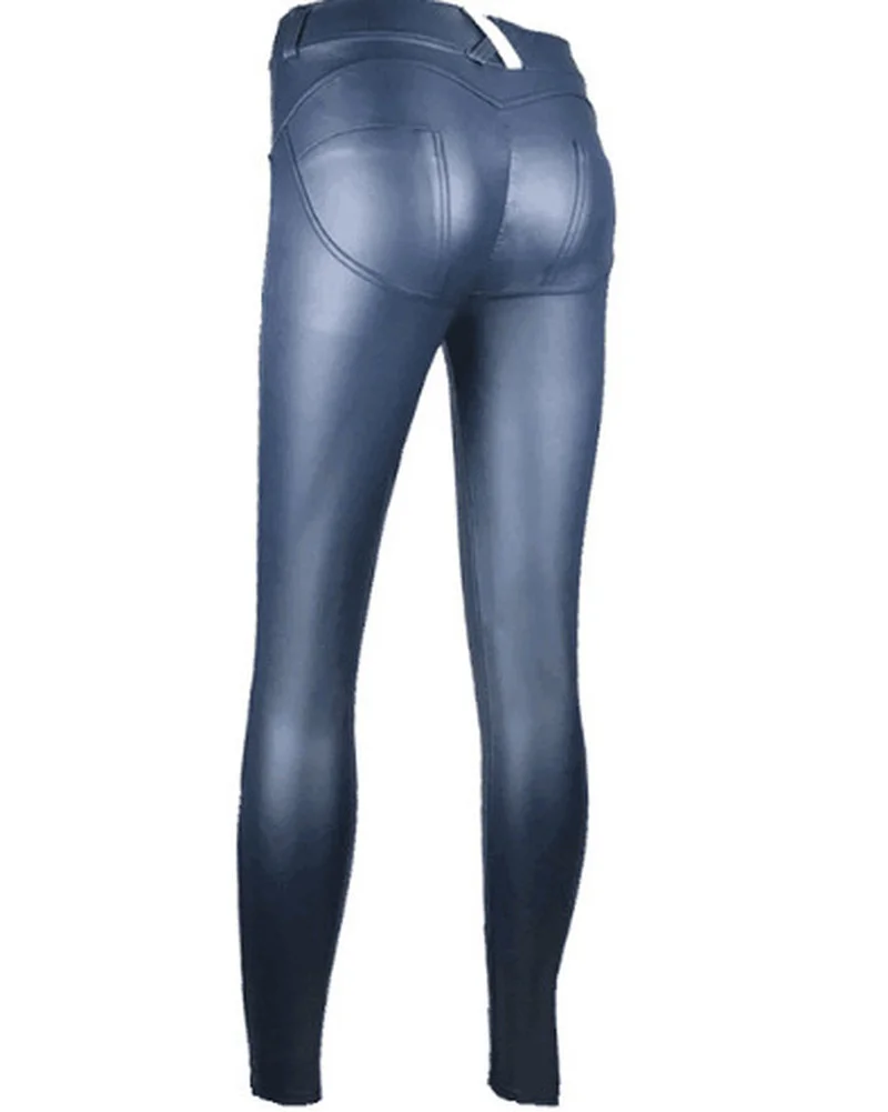 Mallas de cuero Pu para mujer, Leggings de cintura alta, realce de glúteos, color negro, Sexy, talla grande, Invierno