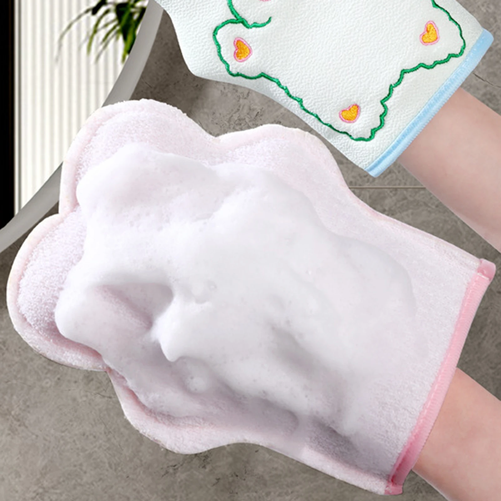 Shower Bath Exfoliating Gloves Wash Skin Spa Scrub Shower Towel Gift for Family Members Friends