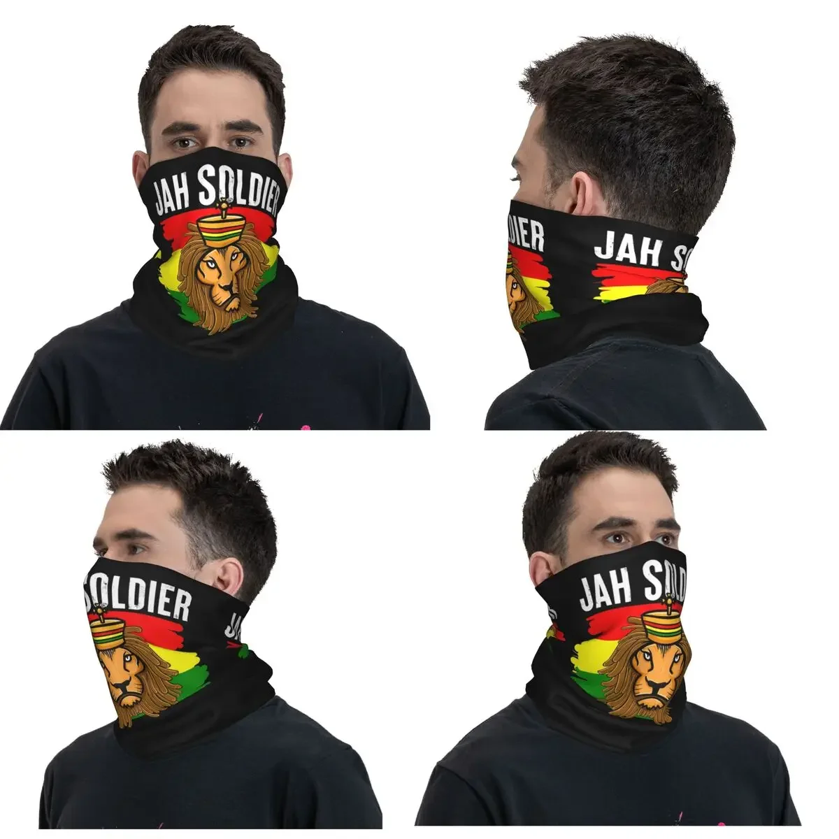 Lion Of Judah Rasta Jamaican Reggae Bandana Neck Gaiter Printed Face Scarf Cycling Scarf Hiking Fishing Unisex Adult Windproof