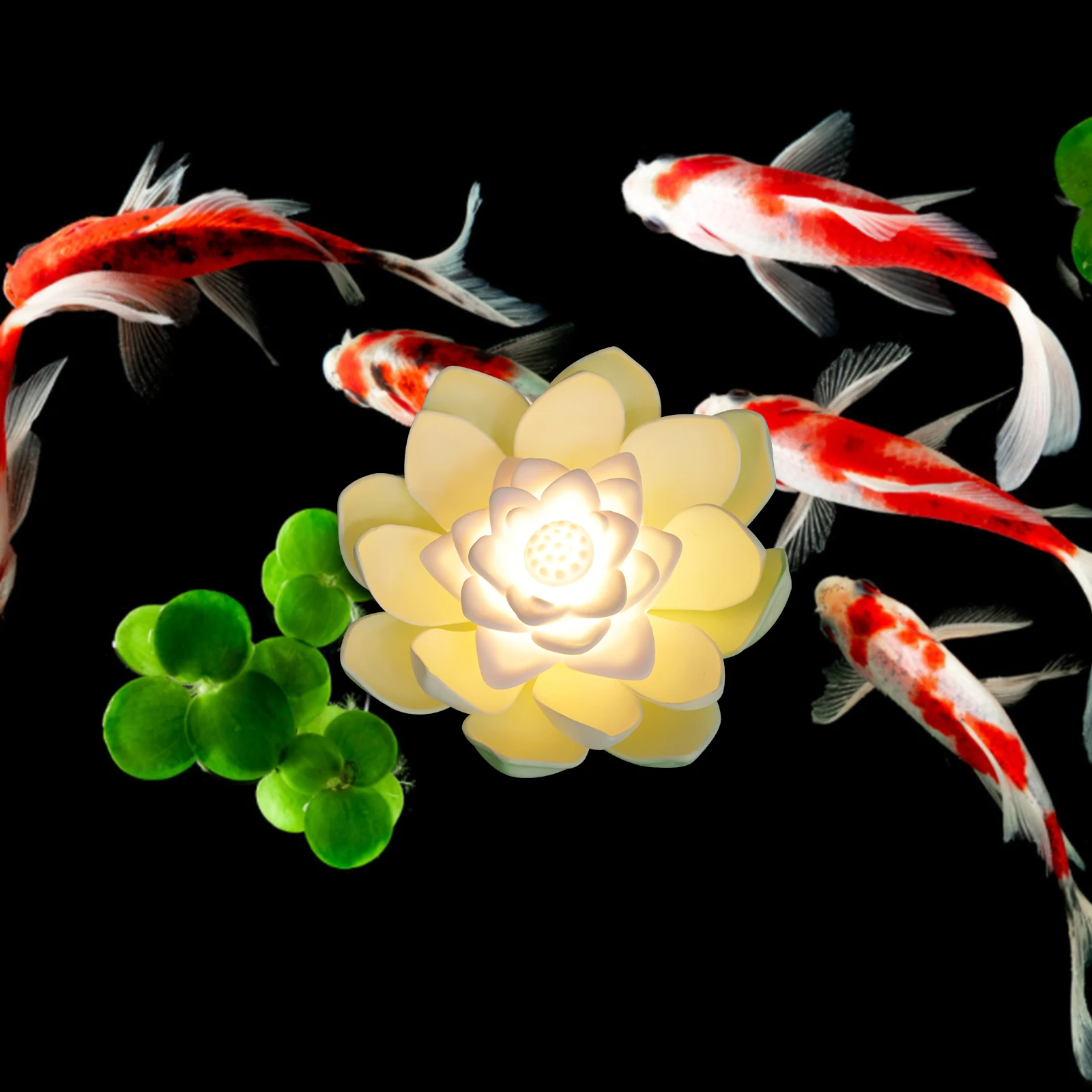 

White LED Lotus Night Light Flameless Waterproof Flower Lights for Water Features Home Decor Party Outdoor Event