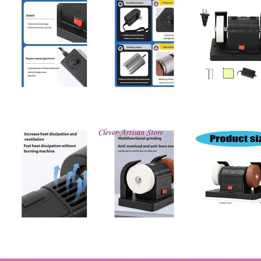 

E06B Multifunctional Mini Belt Sander Electric Cutter Sharpener Belt Grinder Stepless
