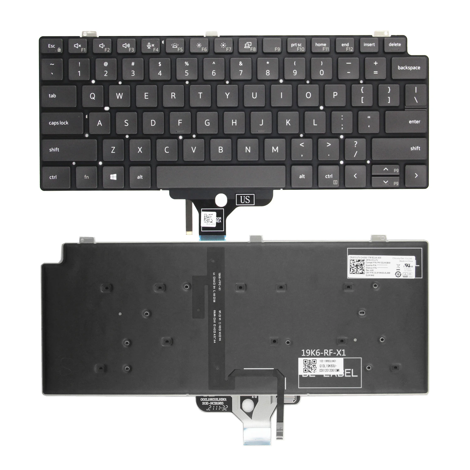 100% asli baru AS untuk Dell Latitude 13-7310 P33S 01VJ7V Keyboard Laptop Inggris