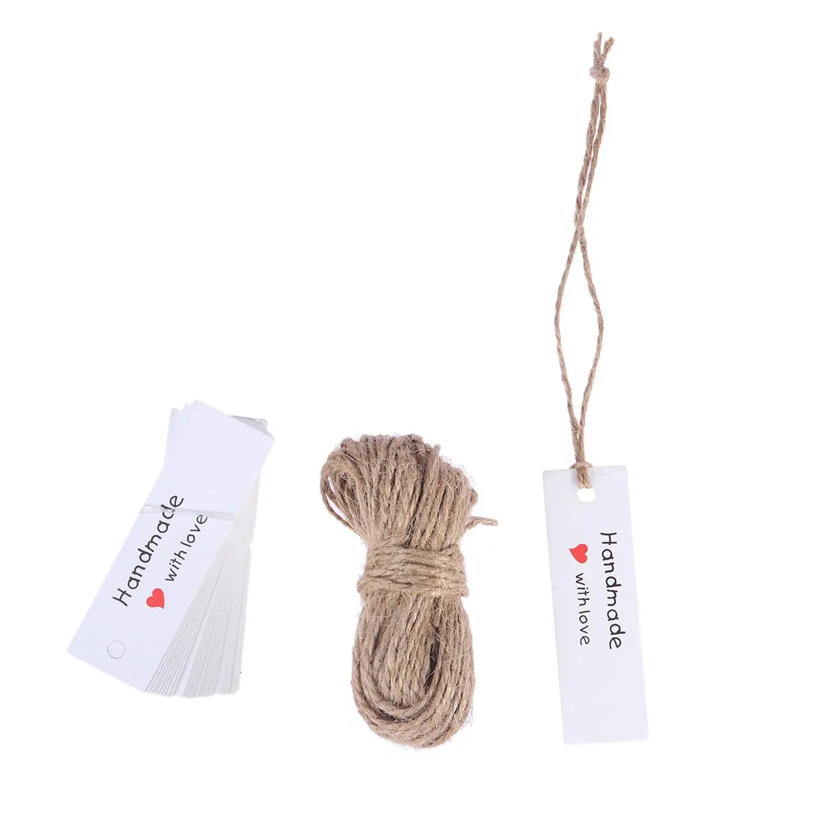 50pcs Kraft Paper Hanging Tags, Pre-Punched for Wedding Favors, Christmas Decor, Birthday Gifts & Clothing