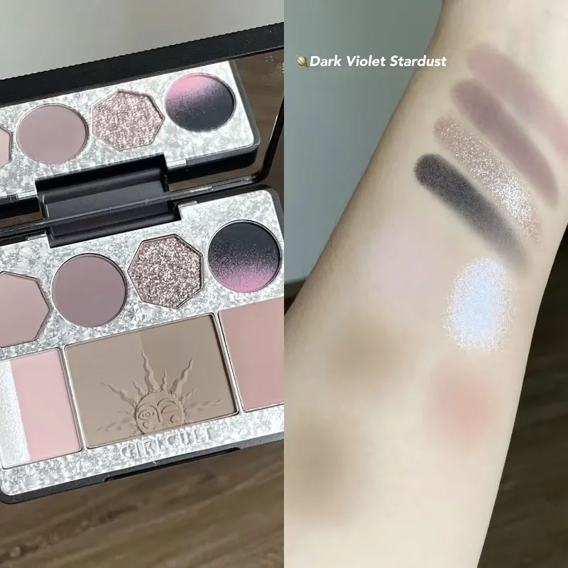 Girlcult Peach Blossom Island All-in-One Face Palette - Bronzer Highlighter Blush Eyeshadow & Contour Makeup Kit for Complete Lo