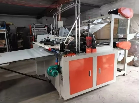 New Two-Layer PE Poly T-Shirt Bag Making Machine for Manufacturing Plant for Bottom Sealing and Cutting with Reliable Motor