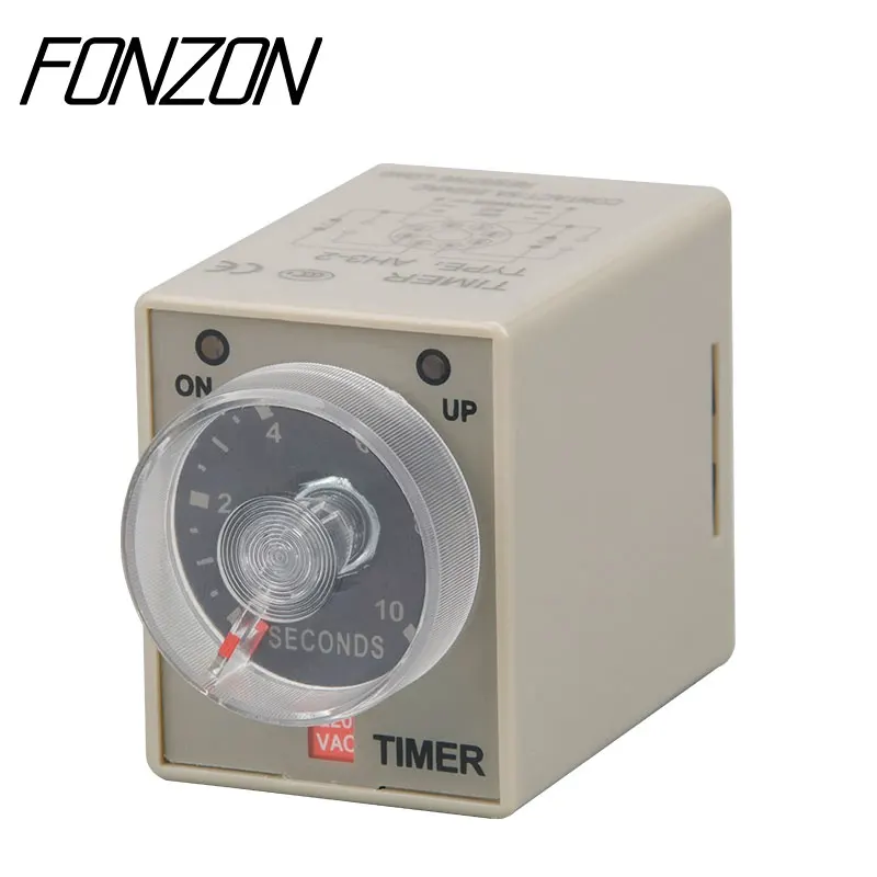 AH3-3 Power on Delay Timer Time Switch Delay Timer Relay With 8pin Socket 12 24V 110V 220V 380V Adjustable time 1~60S 3~60M