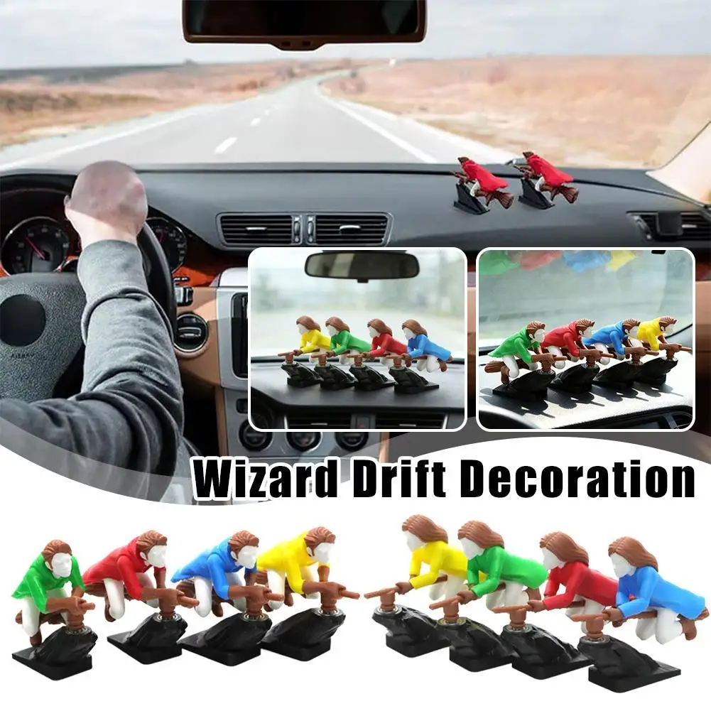 

1/4Pcs Witch Wizard Broomstick Car Dashboard Drift Ornaments Decor Self-Adhesive DIY Sticker Auto Interior Accessories