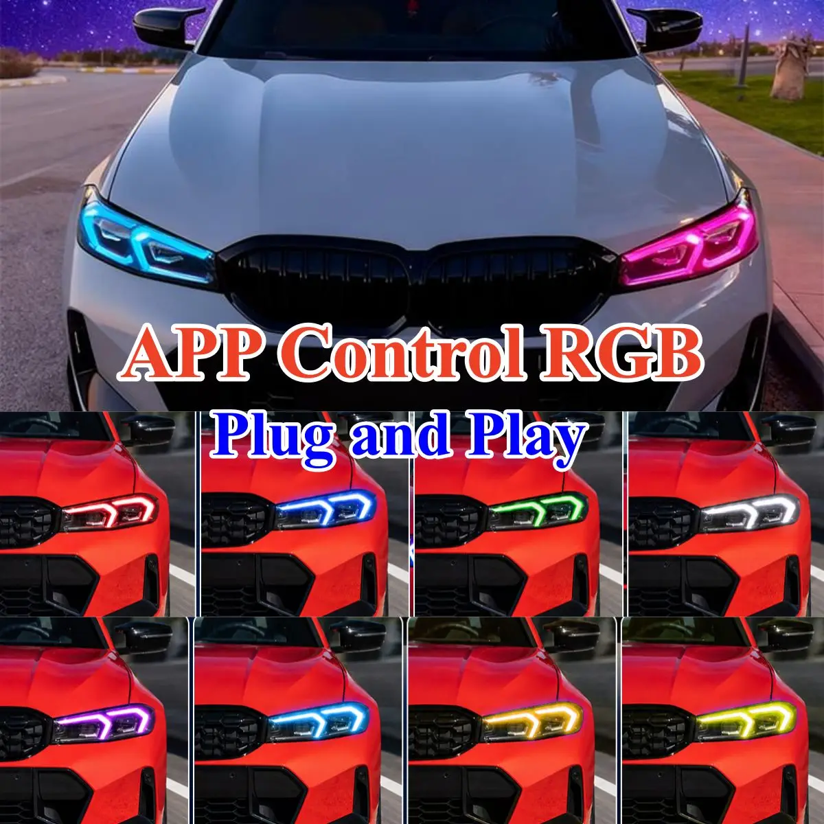 RGB Angel Eye DRL Modules For 2023-2025 BMW G20 G21 LCI 320i 330I I3 M340i 330e 330iX Headlight Daytime Running Light