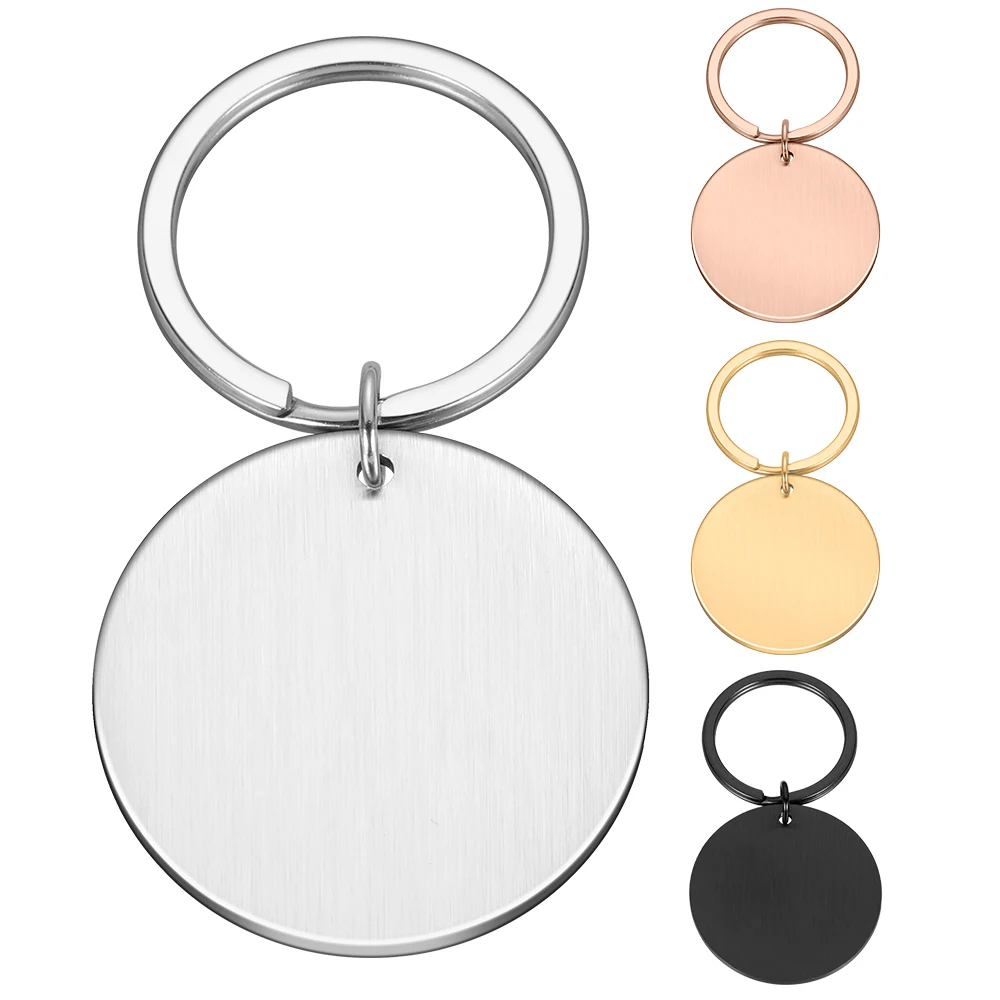 Wholesale 10PCS Stainless Steel Round Dog ID Tag Blank Pendants For Necklaces Custom DIY Jewelry Making Keychain Dog Tag