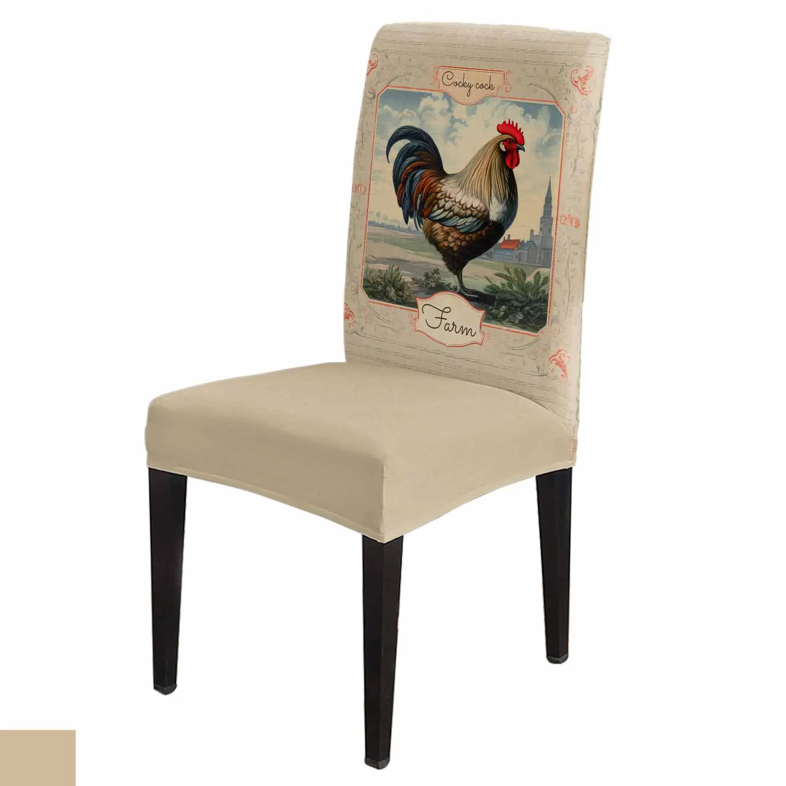 

Animal Rooster Farm 4/6/8PCS Spandex Elastic Chair Case For Wedding Hotel Banquet Dining Room