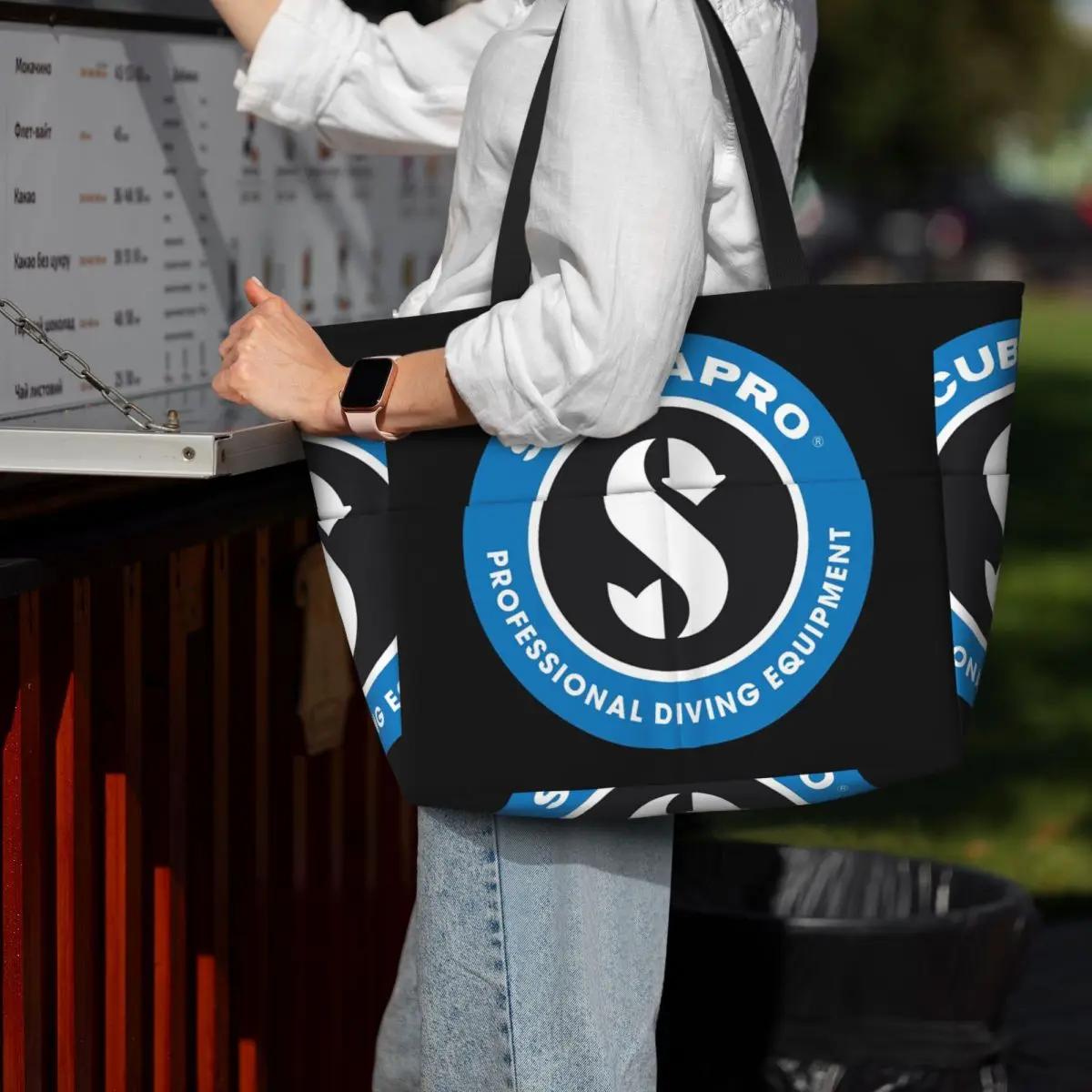 

Scubapros Diving Logo Beach Tote Bag Sport Gym Yoga Duffle Large Tote Bag Women Travel Bag Fitness bag