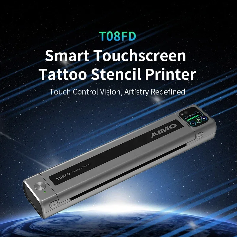 New AIMO T08FD Wireless Tattoo Stencil Printer Transfer Machine with Paper Compatible Smartphone & PC Tattoo Transfer Machine