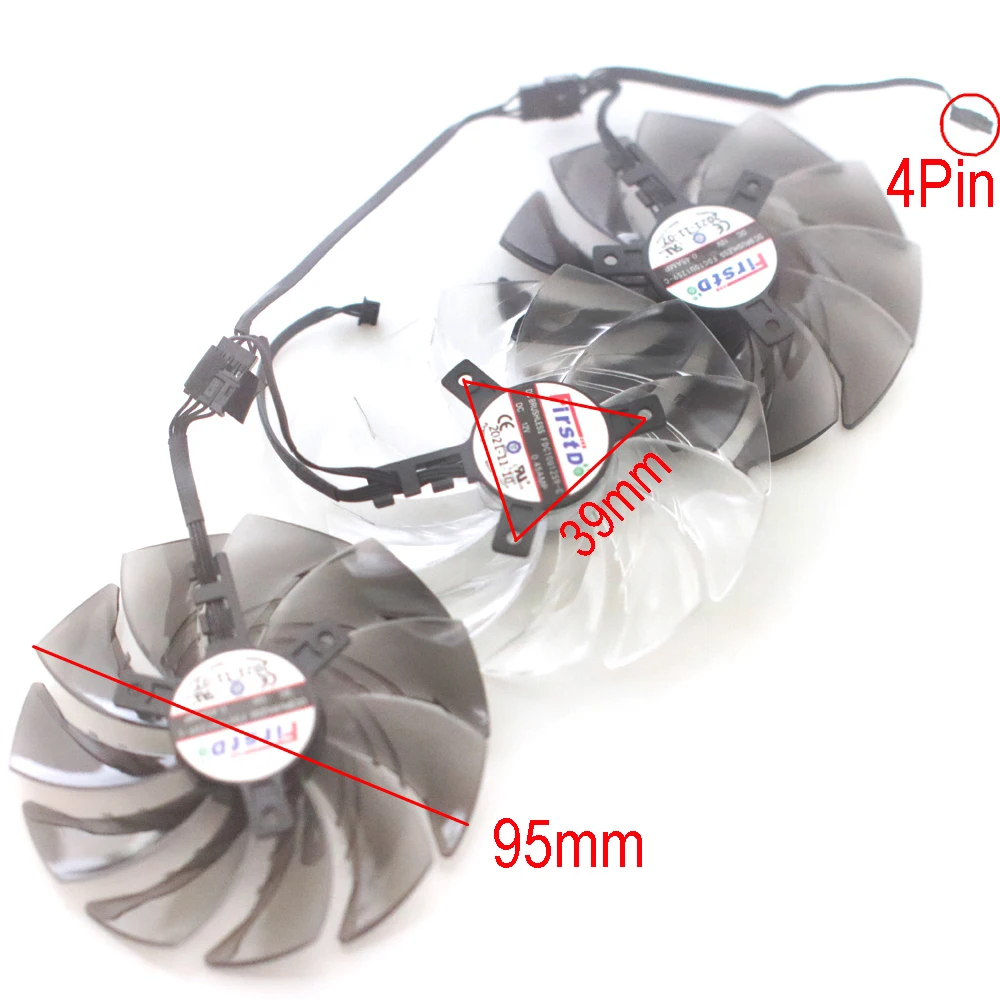 FDC10U12S9-C 12V 0.45A 95mm For ASROCK RX6600XT 6650XT 8GB RX6800XT 6900XT Phantom Gaming 16GB Graphics Card Cooling Fan