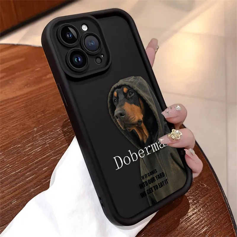 Aloof Doberman Pinscher For iPhone 15 14 13 12 11 Pro Max XS Max X XR 7 8 Plus 6S Eye Ladder Phone Case