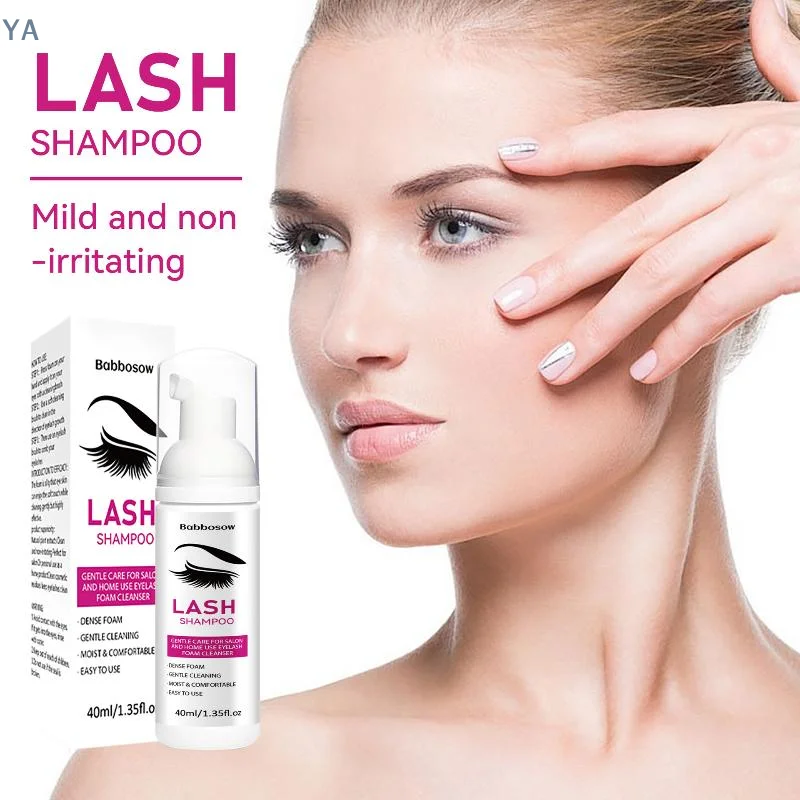 [Y]40ml Eyelash Extension Shampoo Foam With Brush Eyelid Deep Clean Cleanser For Makeup Tools Mascara Remover Glue Home Use
