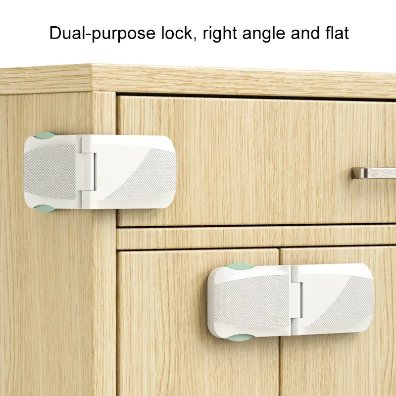 vvocci Baby Safety Door Locks Kids Protector Protection Multi-Function Plastic Buckle White Drawer Lock Double Use Right Angle