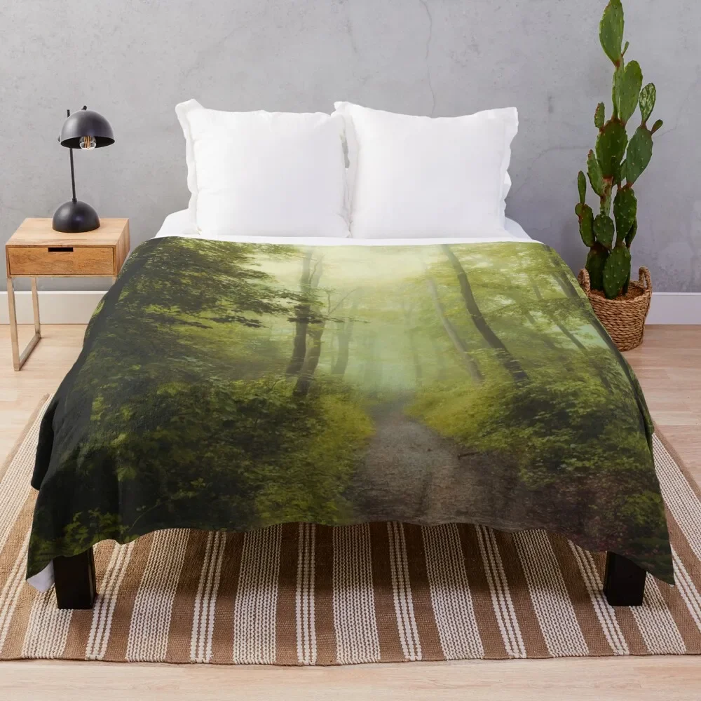 

Long Forest Walk Throw Blanket Compact Warm Blanket for Car Road Trip