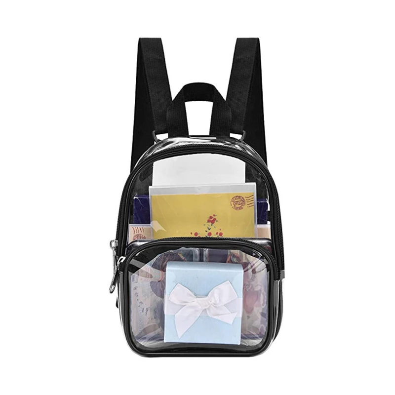 Transparent Bag Clear Pvc Travel Backpack Shoulder Bag Strap Book Sports Field Approved Waterproof Mini Travel Schoolbag