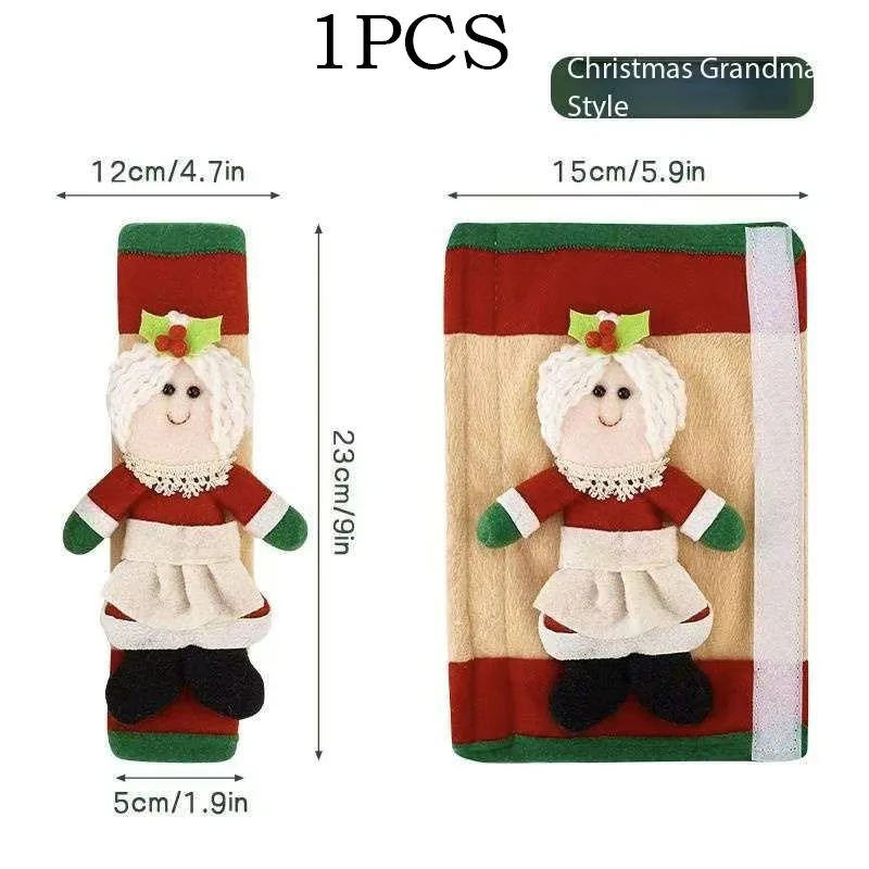New Christmas Refrigerator Door Handle Covers Soft Cloth Protective Gloves for Microwave Oven Dishwasher Kitchen Appliance Decor view 6