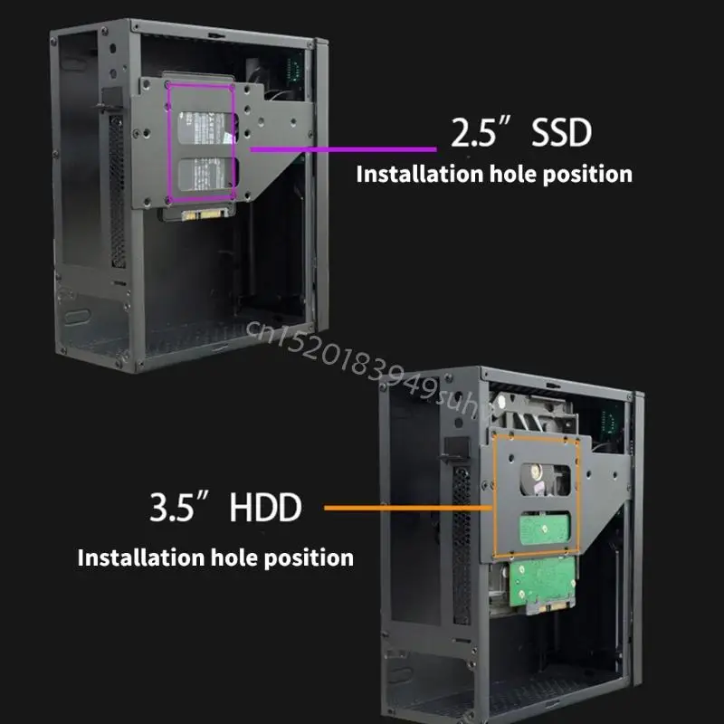 Mini Tower Metal Chassis Steel Construction يحفظ وضع مساحة سطح المكتب لمكتب صغير أو تلفزيون Stand Q81E #5