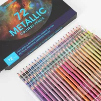 Brutfuner Metallic Color Pencils Set 24/5072 Colors Sketching Colored Pencils Painting For Artist Student Drawing  Art Supplies