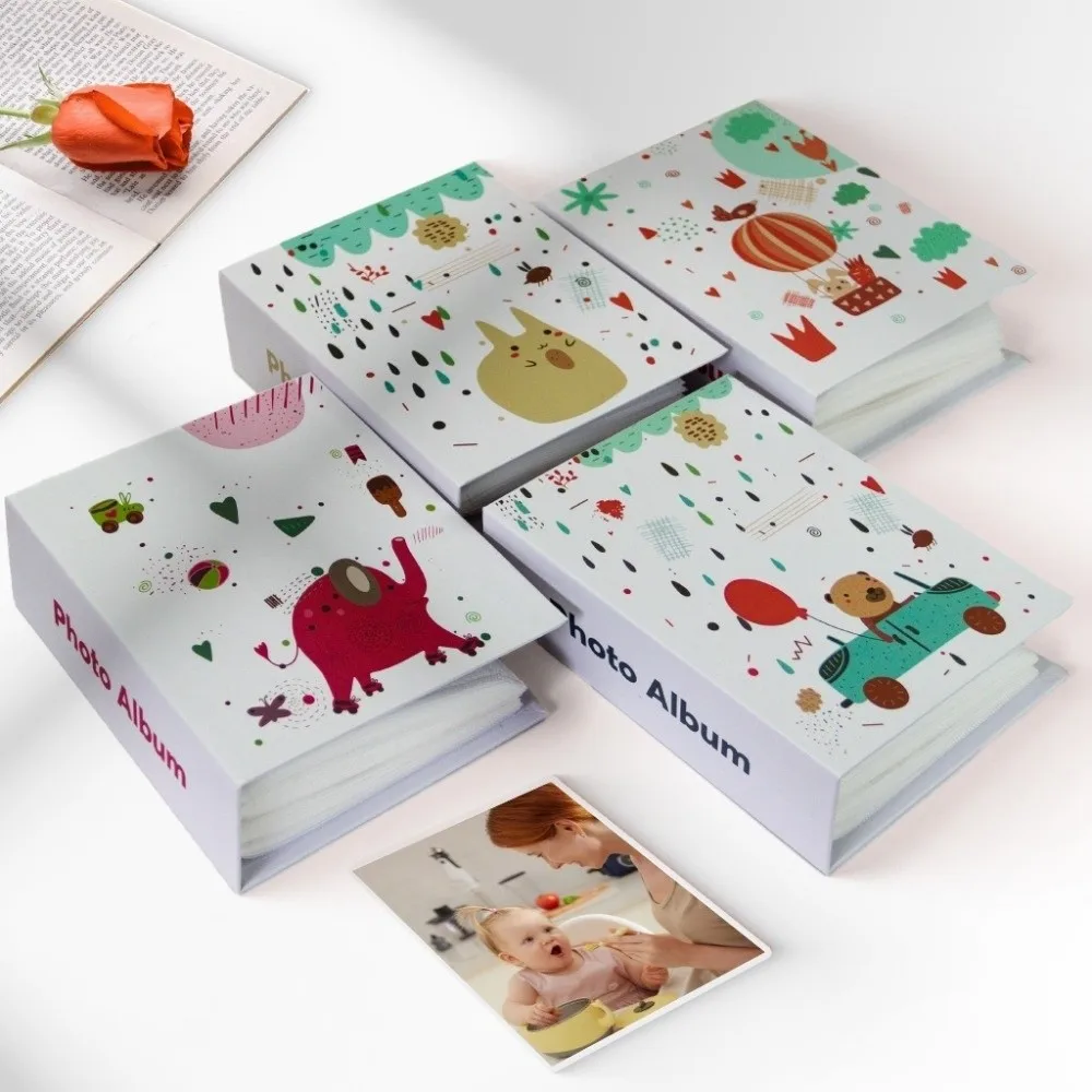 6 Inch 100 Pockets Photo Album Laminated Cloth Cover Scrapbook Album Insert Pocket Large Capacity Photo Storage Shower Gift