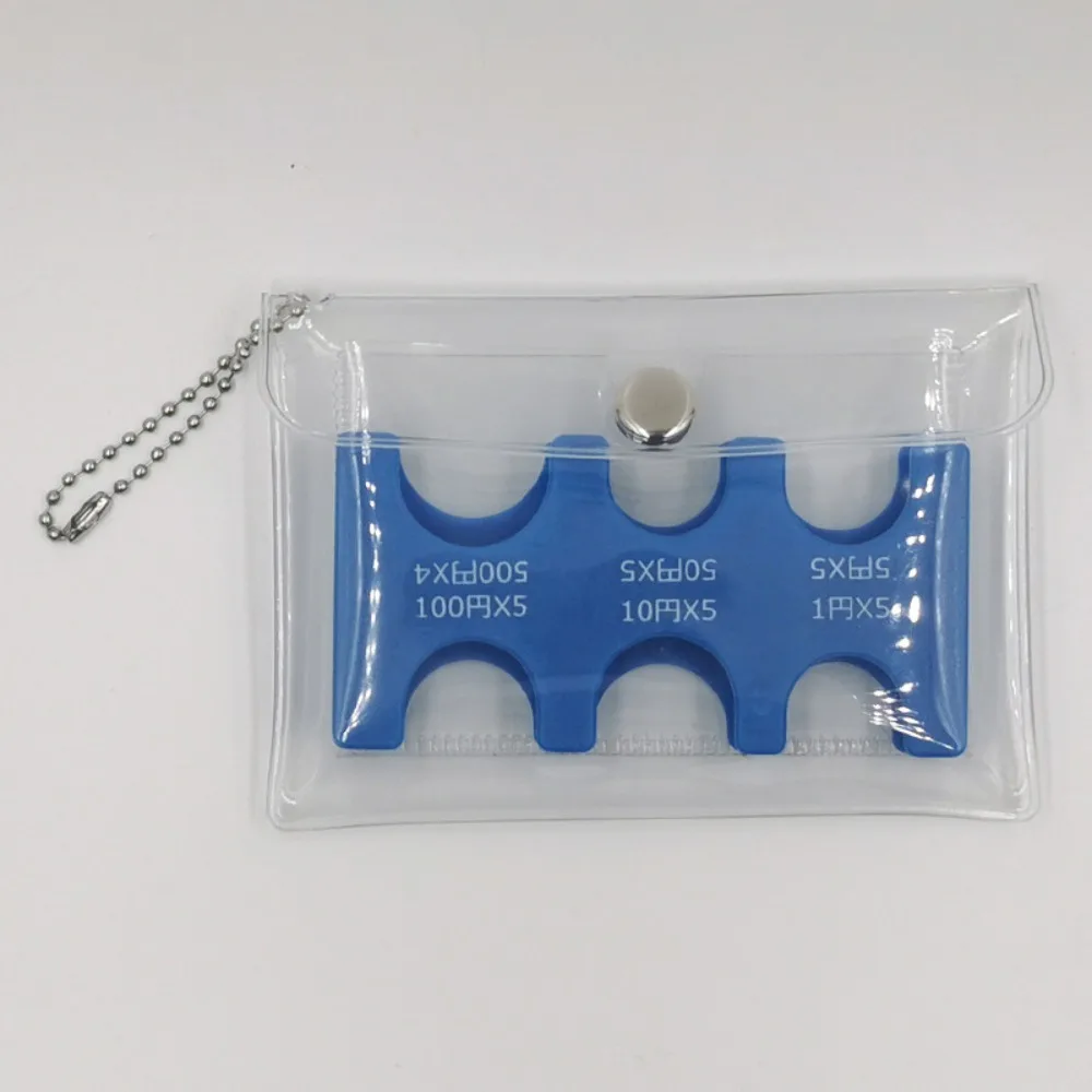 Transparent Japanese Coin Holder PVC Loss Prevention Mini Coin Purse Rectangle Large Capacity Change Purse Currency Sorting