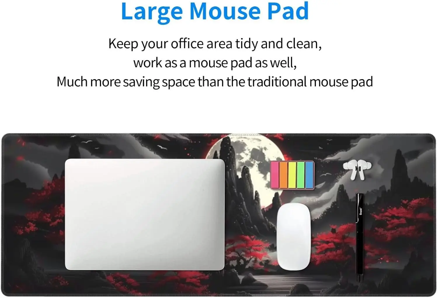 Tapis de souris de jeu Anime XL étendu, bords cousus imperméables, tapis de bureau antidérapant pour accessoires de jeu sur PC de bureau à domicile