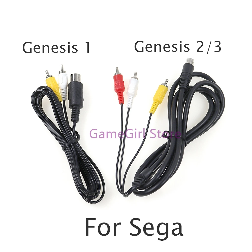 1pc 1.8m 9pin Audio Video AV Cable for Sega Genesis 2 3 A/V Connection Adapter Cord Wire 5pin For SEGA Genesis 1