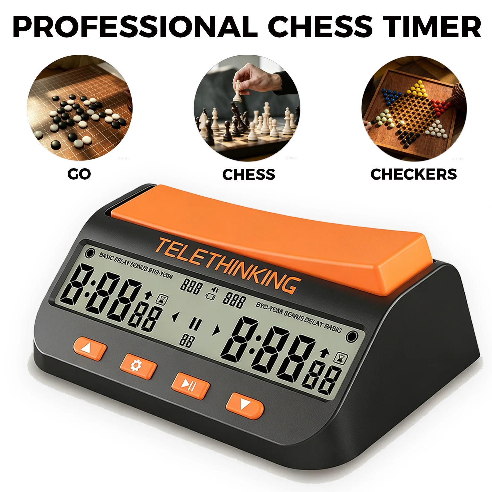 GC01 Digital Chess Timer Multipurpose Portable Professional Chess Clock Count Up/Down Precision Board Game Timer Stopwatch
