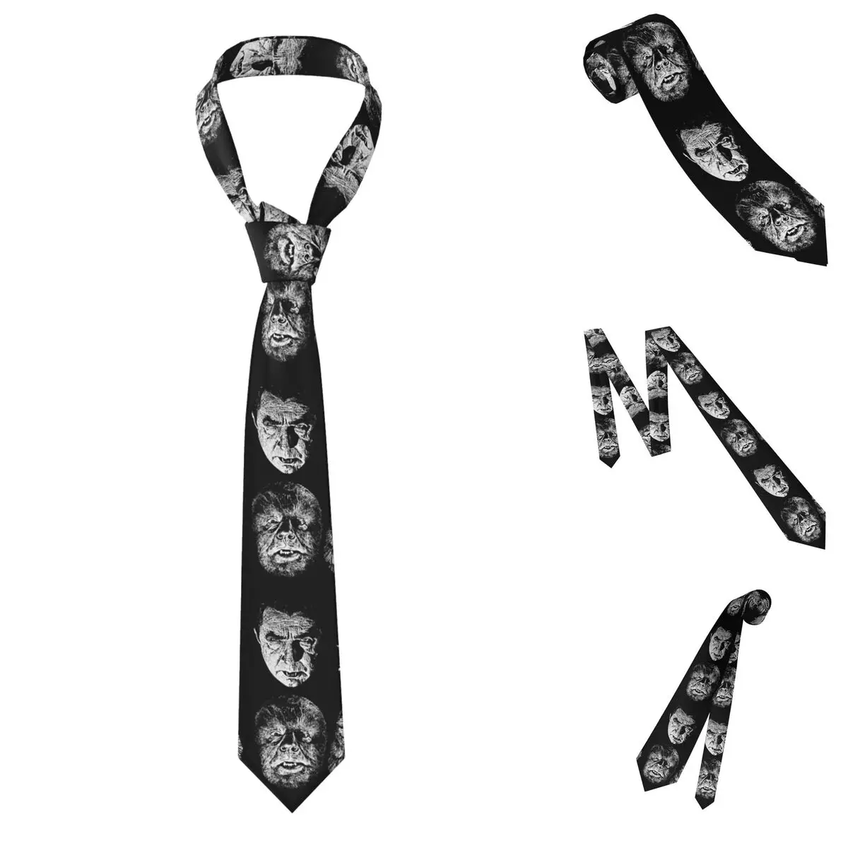 Universal Studios, Monsters,dracula, Wolfman, Frankenstein Necktie for Men Silk  8 cm Neck Ties Party Accessories Tie Gravatas