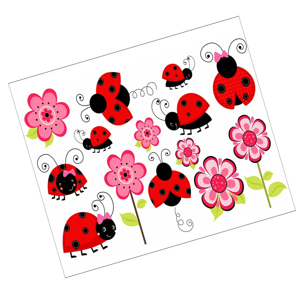 Ladybug Animal Sticker Ladybird Stickers Kindergarten Wall Decals for Kids Room Decor Home