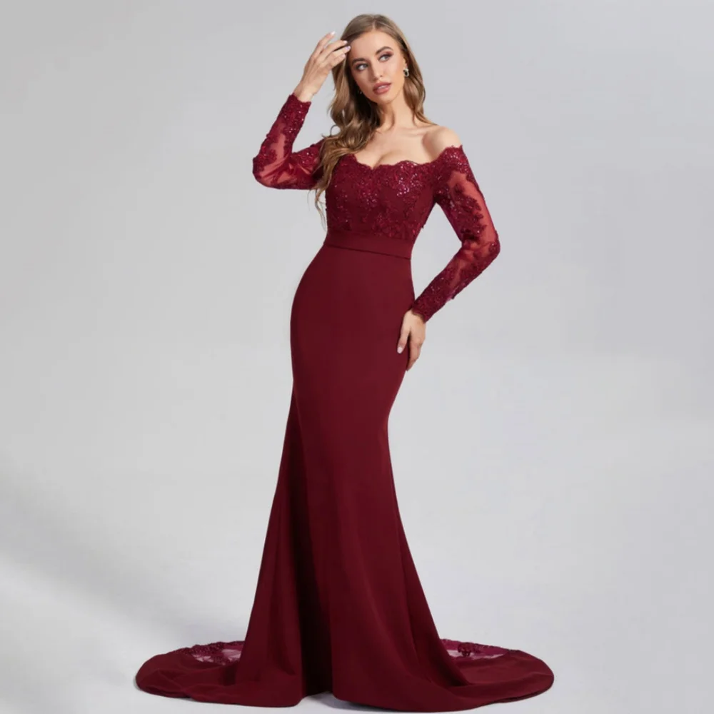 

Formal Customized Prom Dresses Elegant Mermaid Party Gowns Off Shoulder Evening Dress Strapless Vestido De Novia