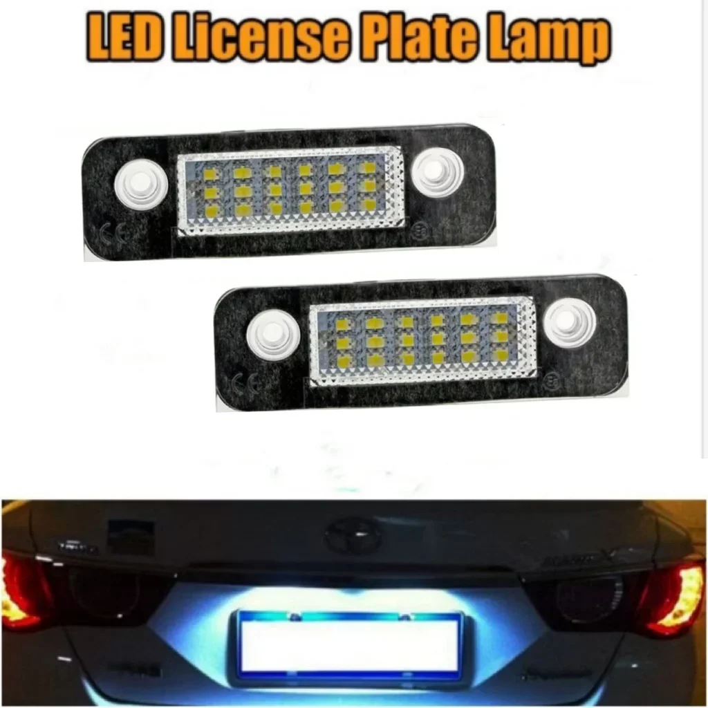 

2pcs LED Car license Plate Light Logo led Beads License Number Plate Lamp Fit For Ford Fiesta MK5 Fusion Mondeo MK2 1996-2000