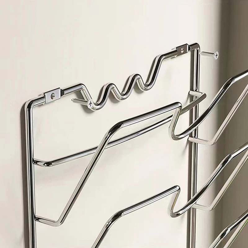 

Wall Mounted Pot Cover Rack, Perforated Five Layer Multifunctional Wall Mounted Pot Cover, Cutting Board Storage Rack