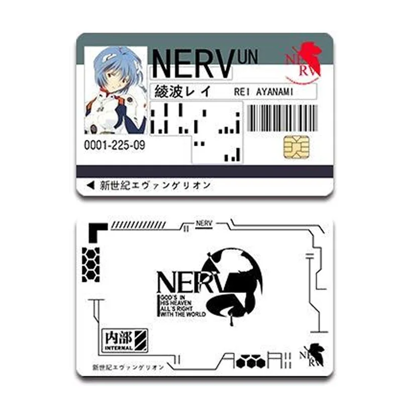 10pcs Evangelion Anime Credit Card Skin Sticker for Credit Card Debit Card Ayanami Rei Akane Waterproof Stickers Big Small Chip