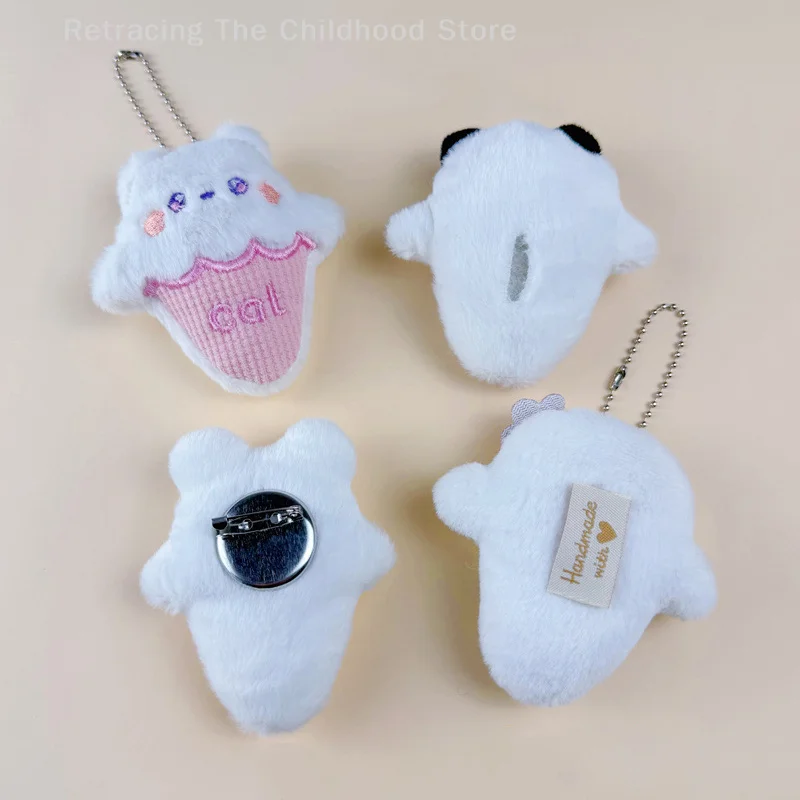 Porte-clés cône de crème glacée en peluche de dessin animé, pendentif mignon à la mode pour femmes et filles, sacs à dos, accessoires de décoration, cadeaux