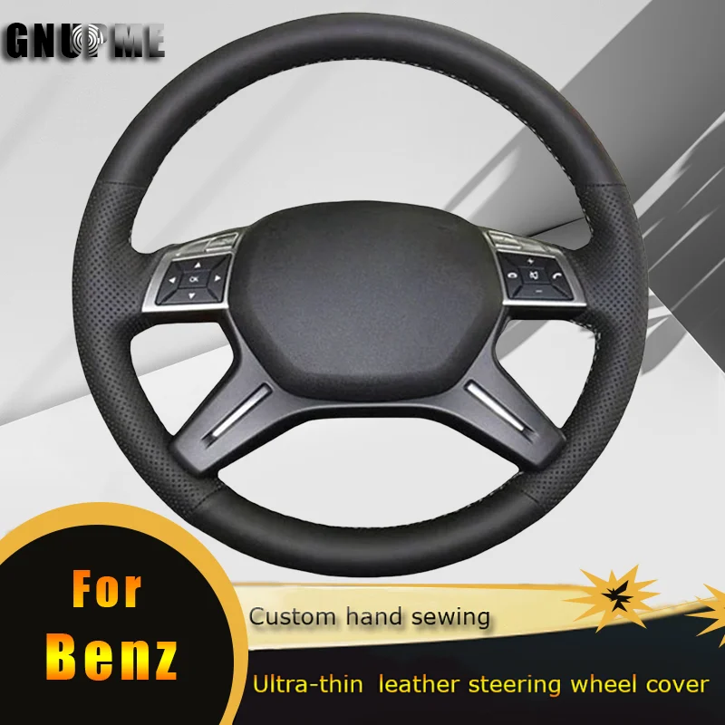 Car Steering Wheel Cover Non Slip Genuine Leather For Mercedes C180 C200 C260 E200 E260 ML320 ML360 ML400 Car Accessorie