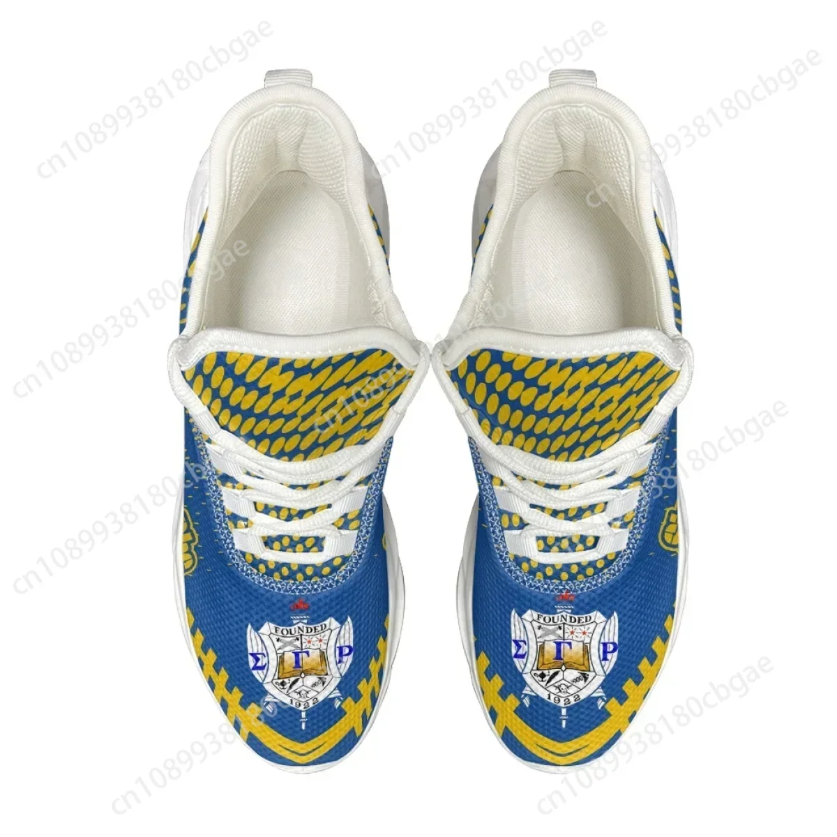

Breathable Platform Sneakers Sigma Gamma Rho Poddles Printed Lightweight Non-slip Lace-up Shoes Versatile Trendy Walking Shoes