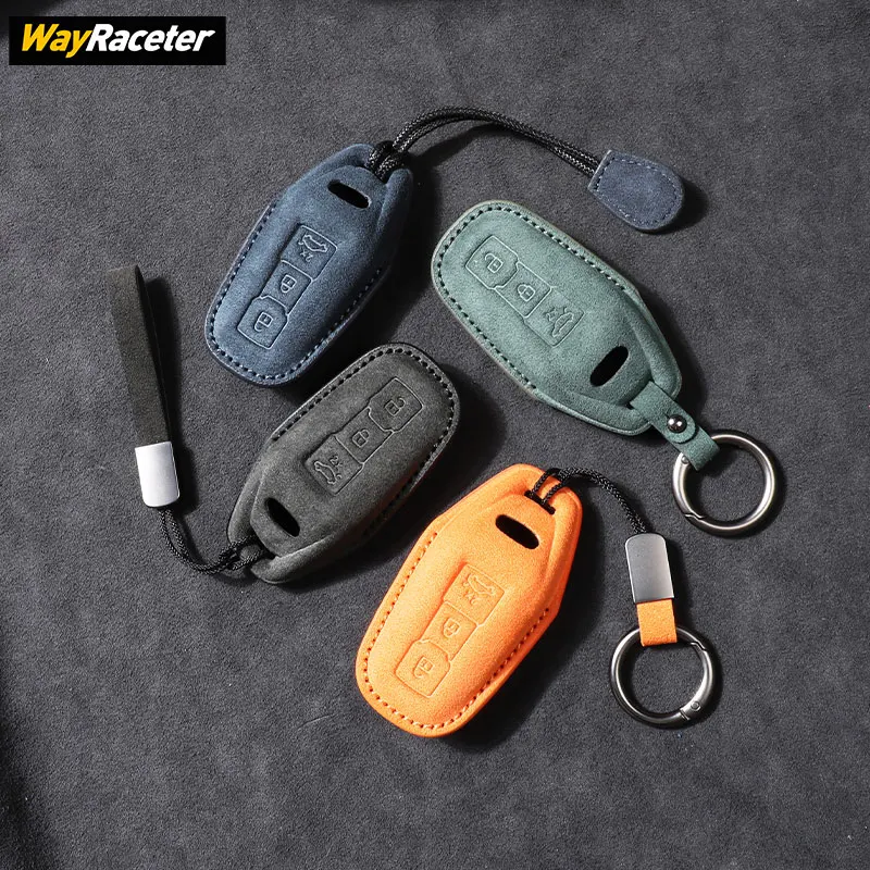 Funda para llave remota de coche hecha de Alcantara, bolsa protectora para Audi A5 B10 S5 2025 A6 E Tron Q6 e-tron 2026, accesorios