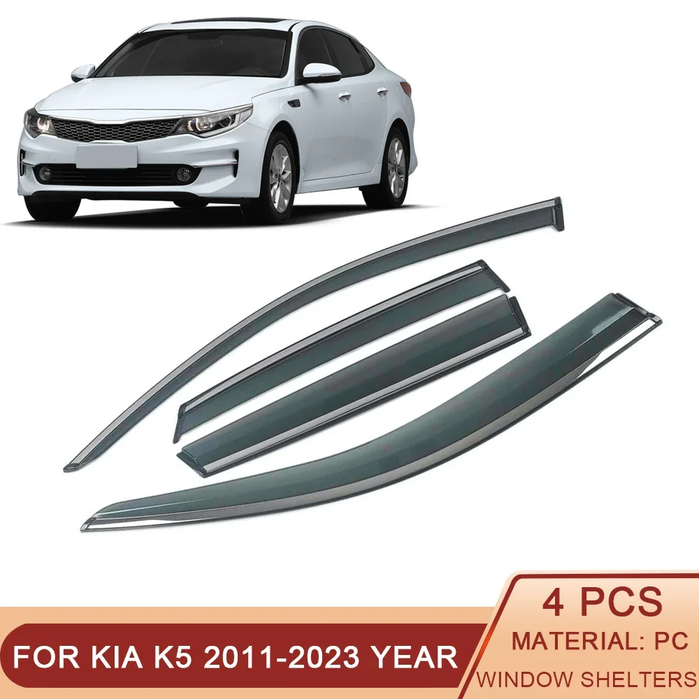 For KIA K5 Optima 2011-2023 DL3 Car Side Window Visor Rain Guard Vent Cover Wind Deflectors Awnings Shelters 