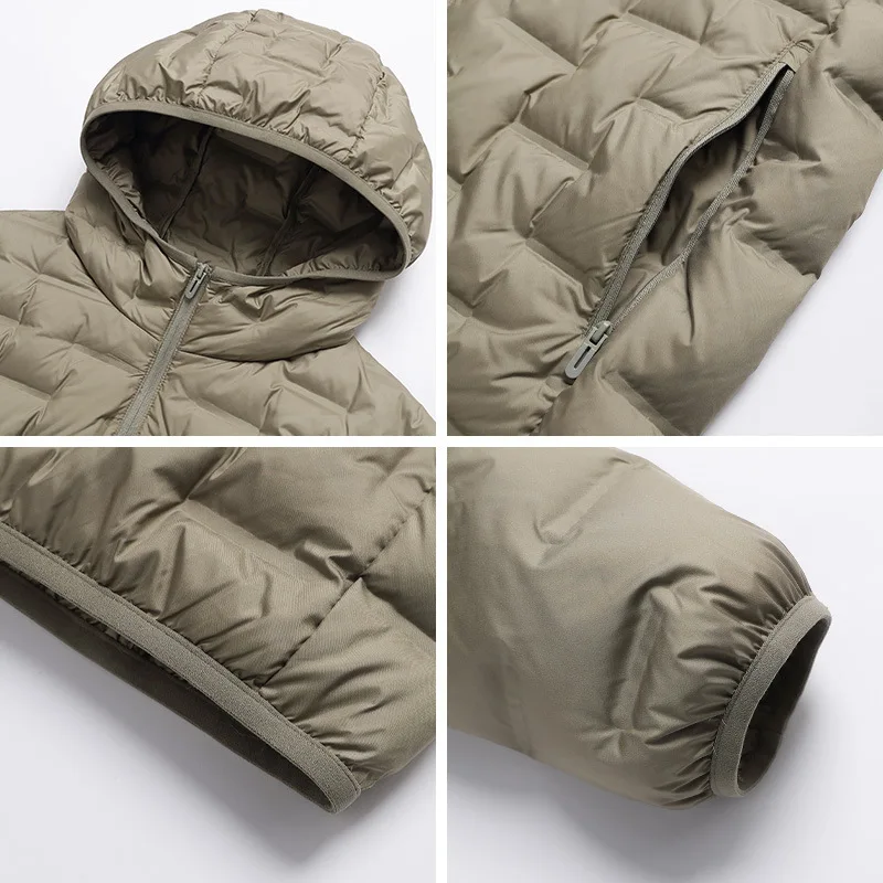 Men Solid Color Casual Loose Zipper Hooded Parkas Autumn Winter 2026 New Fashion American European Male Daily Coats Clothes Tops