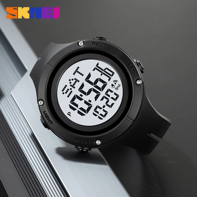 SKMEI Reloj Hombre موضة الرجال ساعة إلكترونية رقمية للرجال مقاوم للماء الجيش الأخضر التمويه ساعة يد رجالي على مدار الساعة