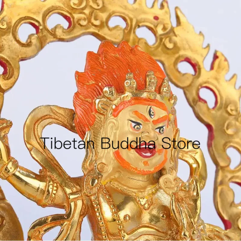 21cm Brass Vajrayana Bodhisattva Buddha Statue Xizang National Tantric Gods Decorations for Nepal All Gilded