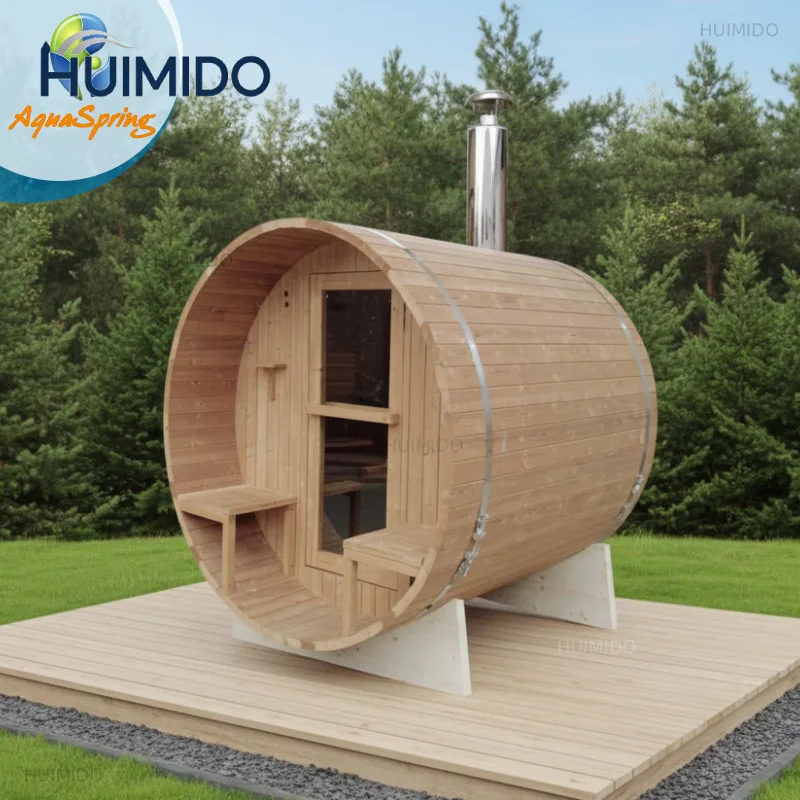 Custom Canadian Sequoia Traditional Sauna Wooden Room with Sauna Stove for Home Garden Healthy Leisure Outdoor Use, For Sale